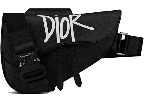 dior and shawn saddle bag black|dior soft shoulder bag.